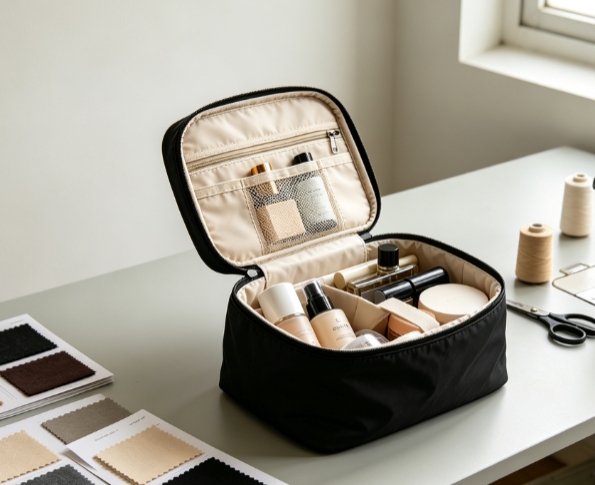 Large Makeup Bag Zipper Layout for OEM Buyers