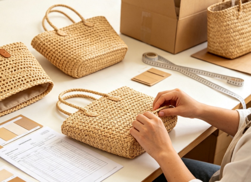 custom straw beach bag