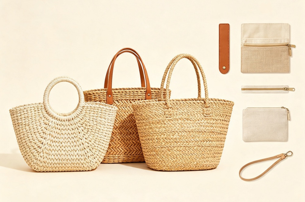 straw beach bag, straw beach bag